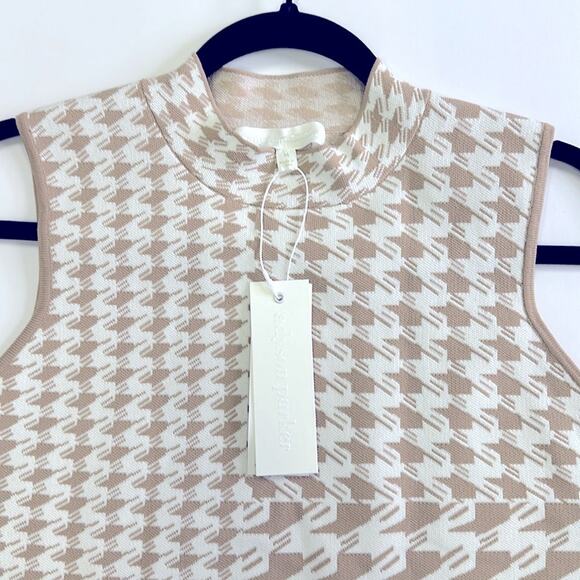 Houndstooth mock neck sleeveless top size M NWT - Picture 7 of 16